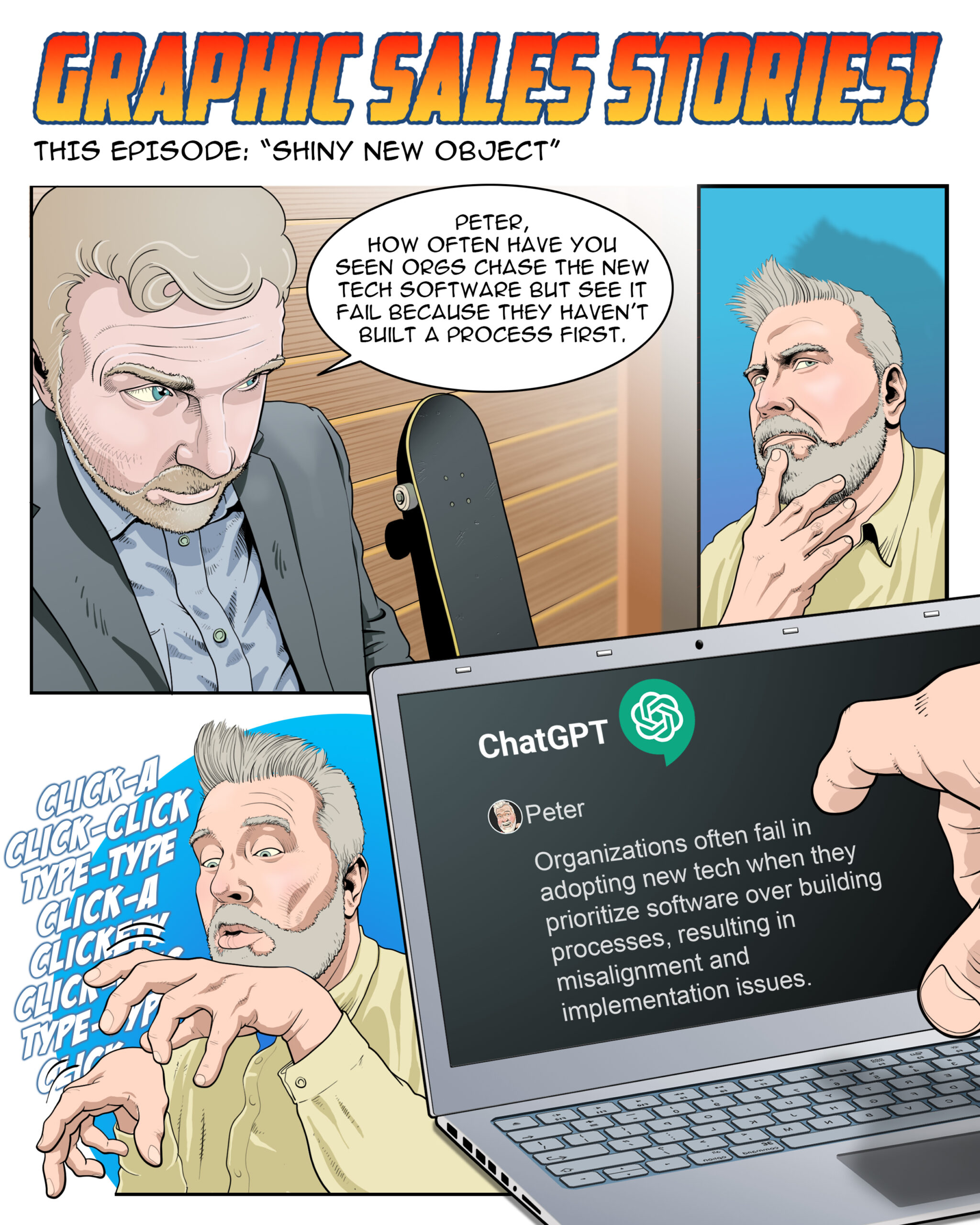 Graphic Sales Stories Shiny New Object page 1